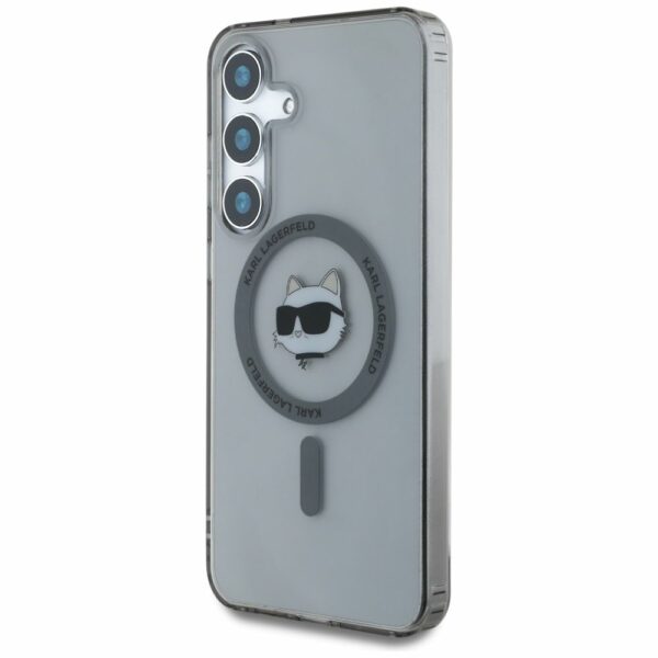 KARL LAGERFELD case for SAMSUNG S25 KLHMS25SHLSCHK (Magnetic IML Metal Choupette Head) black