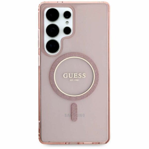 Θήκη Κινητού GUESS Samsung S25 Ultra Ροζ Glitter Μαγνητική