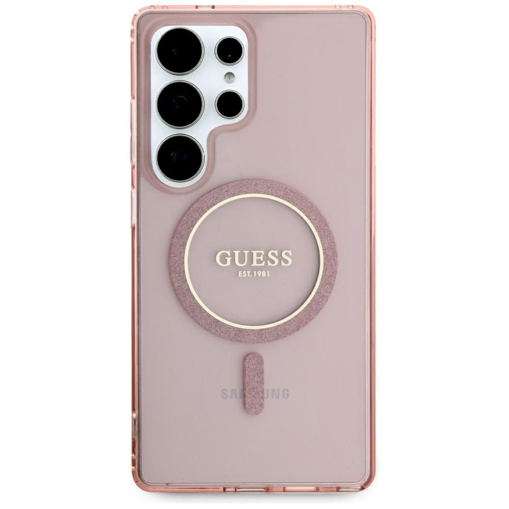 Θήκη Κινητού GUESS Samsung S25 Ultra Ροζ Glitter Μαγνητική