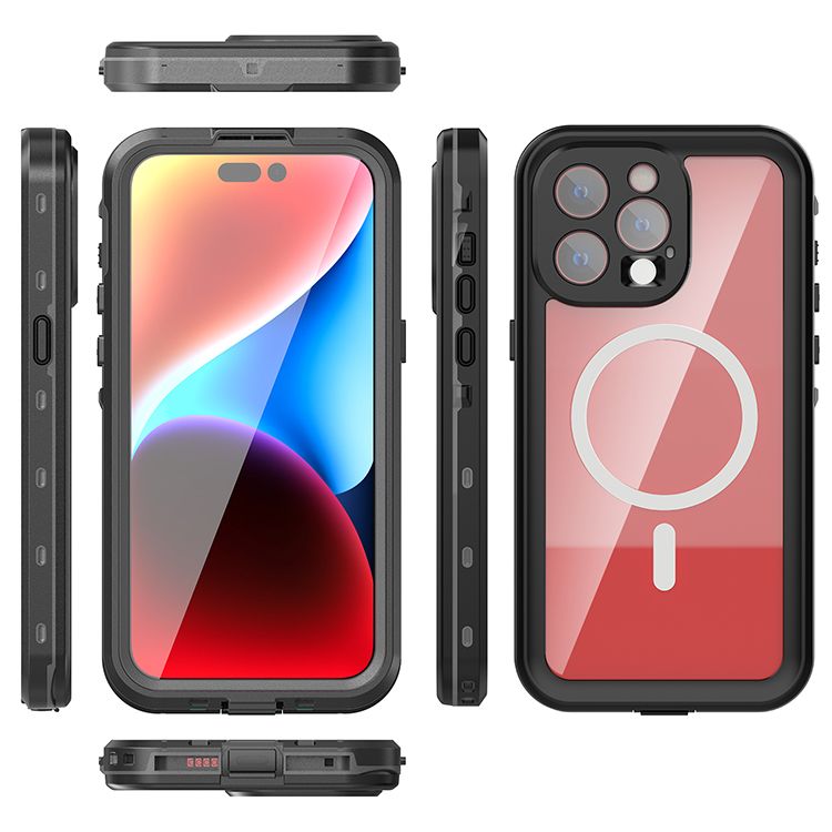 Waterproof case SHELLBOX DOT compatible with MagSafe for IPHONE 15 Pro Max black