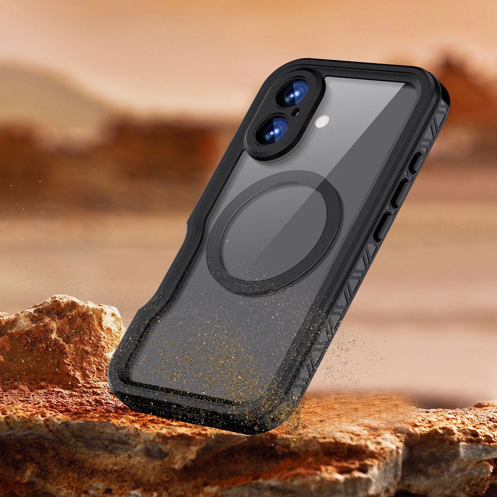 Waterproof case SHELLBOX GT compatible with MagSafe for IPHONE 16 black