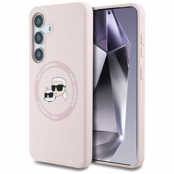 KARL LAGERFELD case for SAMSUNG S25 Plus KLHMS25MSKCHTCP (Magnetic Silicone Double Heads) pink