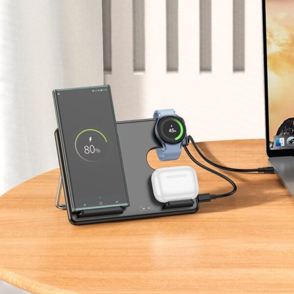 EOL HOCO wirelles charger 3in1 compatible with Samsung Watch 15W CQ2 black