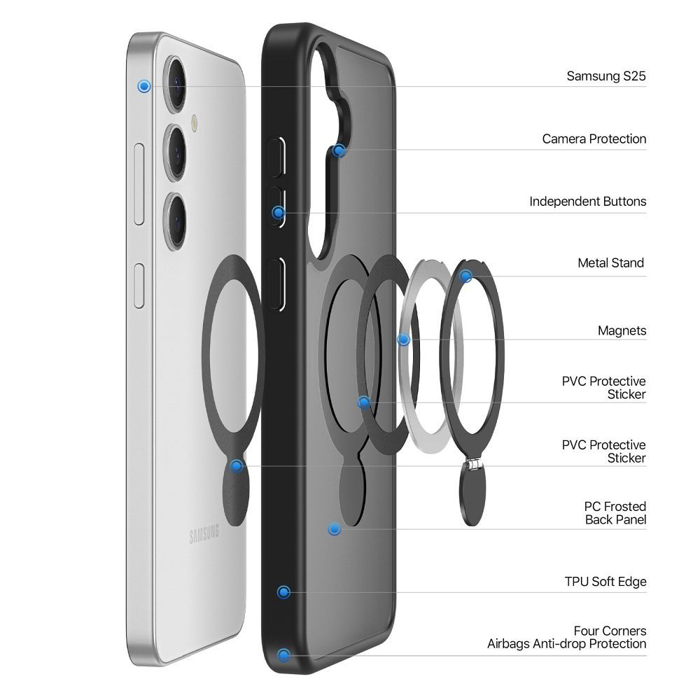 DUX DUCIS case YIND compatible with MagSafe for SAMSUNG S25 black