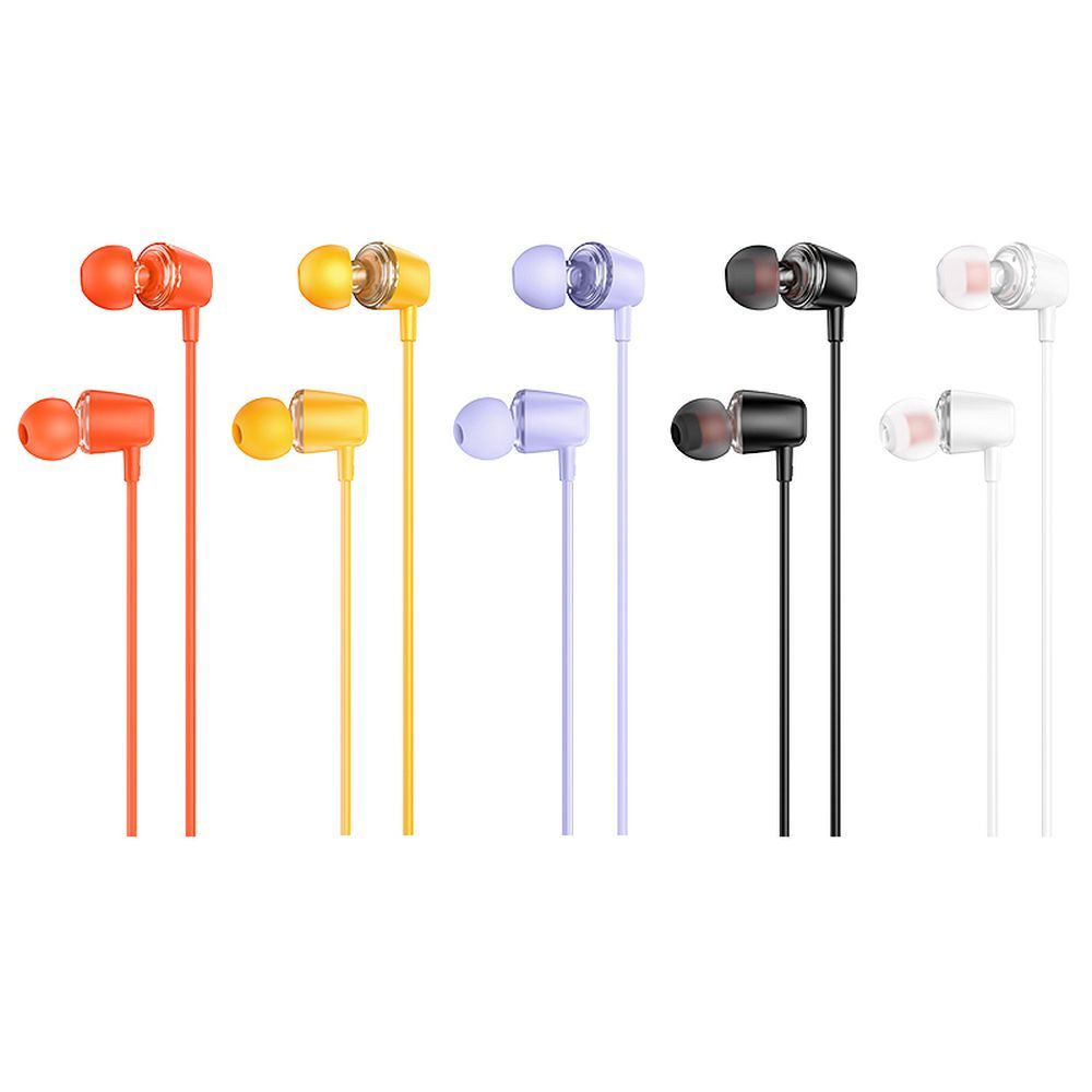 HOCO wire earphones Jack 3,5 mm with microphone M107 white