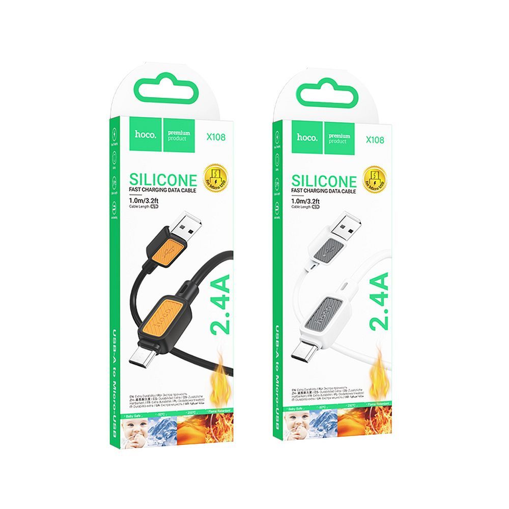 HOCO cable USB A to Micro USB 2,4A X108 1 m black