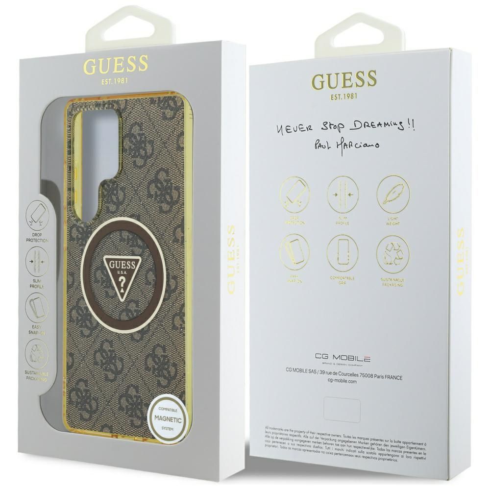 Θήκη Κινητού GUESS για Samsung S25 Ultra Brown Glitter (Magnetic IML)
