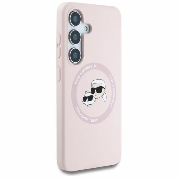 KARL LAGERFELD case for SAMSUNG S25 Plus KLHMS25MSKCHTCP (Magnetic Silicone Double Heads) pink