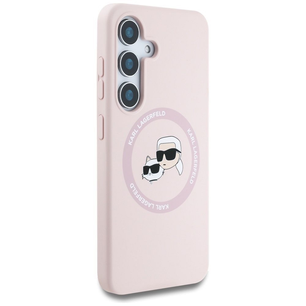 KARL LAGERFELD case for SAMSUNG S25 Plus KLHMS25MSKCHTCP (Magnetic Silicone Double Heads) pink