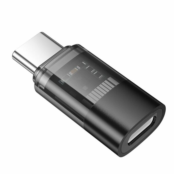 Αντάπτορας HOCO Type C σε Lightning UA36D Διάφανος Μαύρος - Φόρτιση & Μεταφορά Δεδομένων