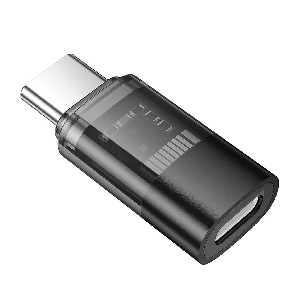 Αντάπτορας HOCO Type C σε Lightning UA36D Διάφανος Μαύρος - Φόρτιση & Μεταφορά Δεδομένων