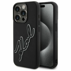 KARL LAGERFELD case for IPHONE 15 Pro Max KLHCP15X3DRKSDLK (3D Rubber Signature) black