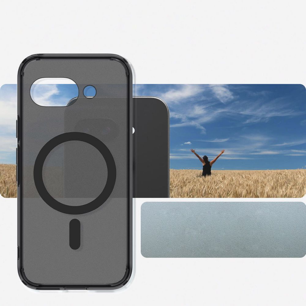 SPIGEN case ULTRA HYBRID MAG compatible with MagSafe for GOOGLE PIXEL 9A frost black