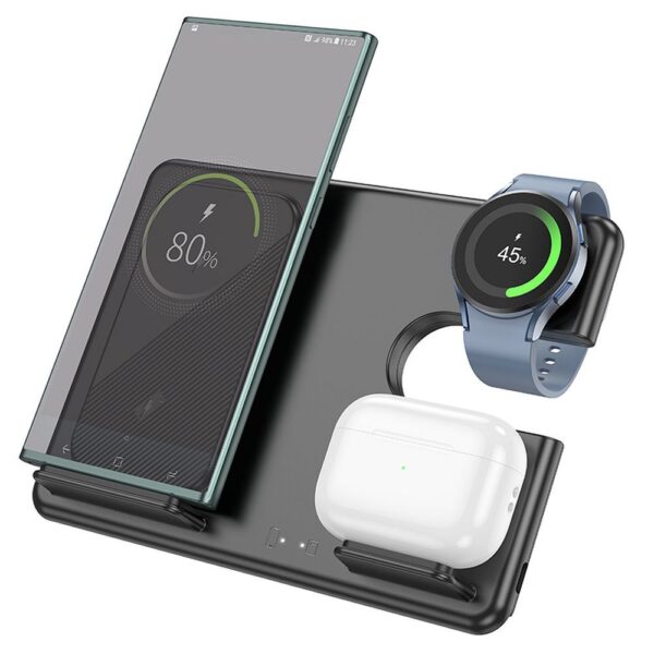 EOL HOCO wirelles charger 3in1 compatible with Samsung Watch 15W CQ2 black