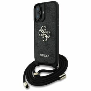 GUESS case for IPHONE 16 GUHCP16SP4GMGCRK (CBDY PU 4G Big Logo W/Cord Strap) black