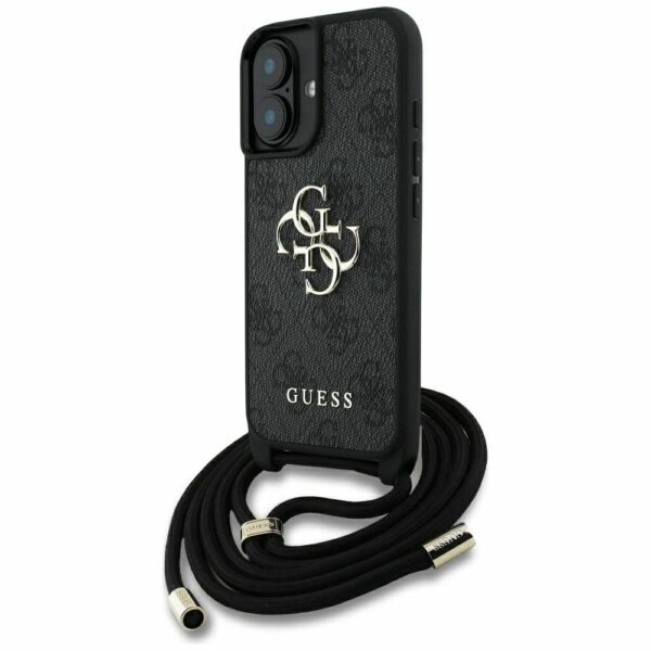 GUESS case for IPHONE 16 GUHCP16SP4GMGCRK (CBDY PU 4G Big Logo W/Cord Strap) black