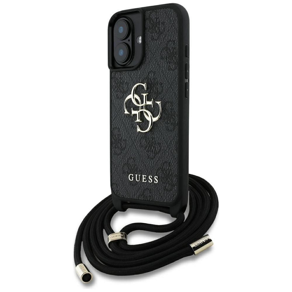 GUESS case for IPHONE 16 GUHCP16SP4GMGCRK (CBDY PU 4G Big Logo W/Cord Strap) black