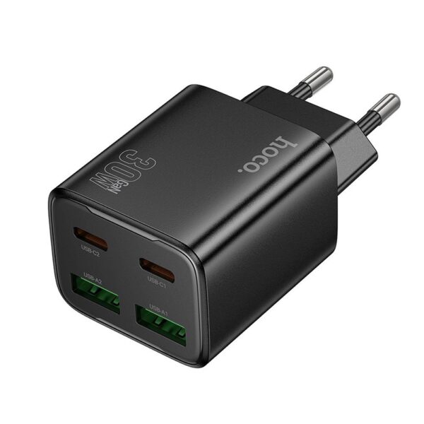 HOCO charger 2 x Type C + 2 x USB A PD QC3.0 3A 20W N56 black
