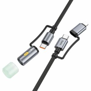 HOCO cable All-in-one Type C / Lightning to Type C / LED Light PD 3A 60W U138 1,2 m black