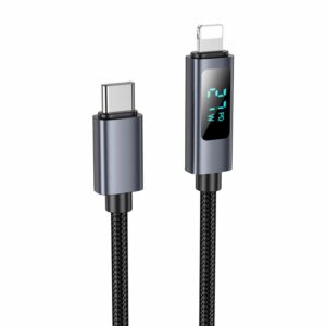 HOCO cable Type C to Lightning with display PD 27W X112 1 m black