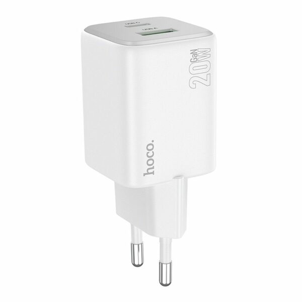 Φορτιστής HOCO USB-A & Type-C PD QC 3A 20W N41 Λευκός
