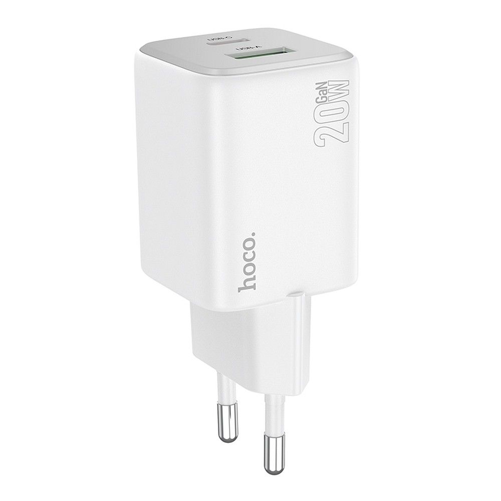 Φορτιστής HOCO USB-A & Type-C PD QC 3A 20W N41 Λευκός