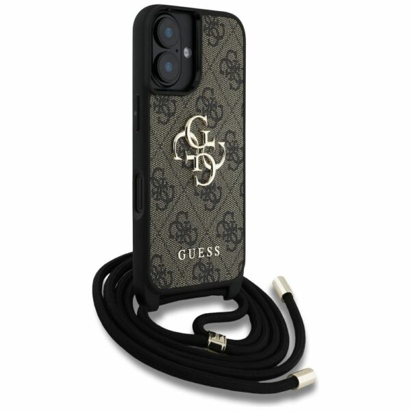 GUESS case for IPHONE 16 GUHCP16SP4GMGCRW (CBDY PU 4G Big Logo W/Cord Strap) brown