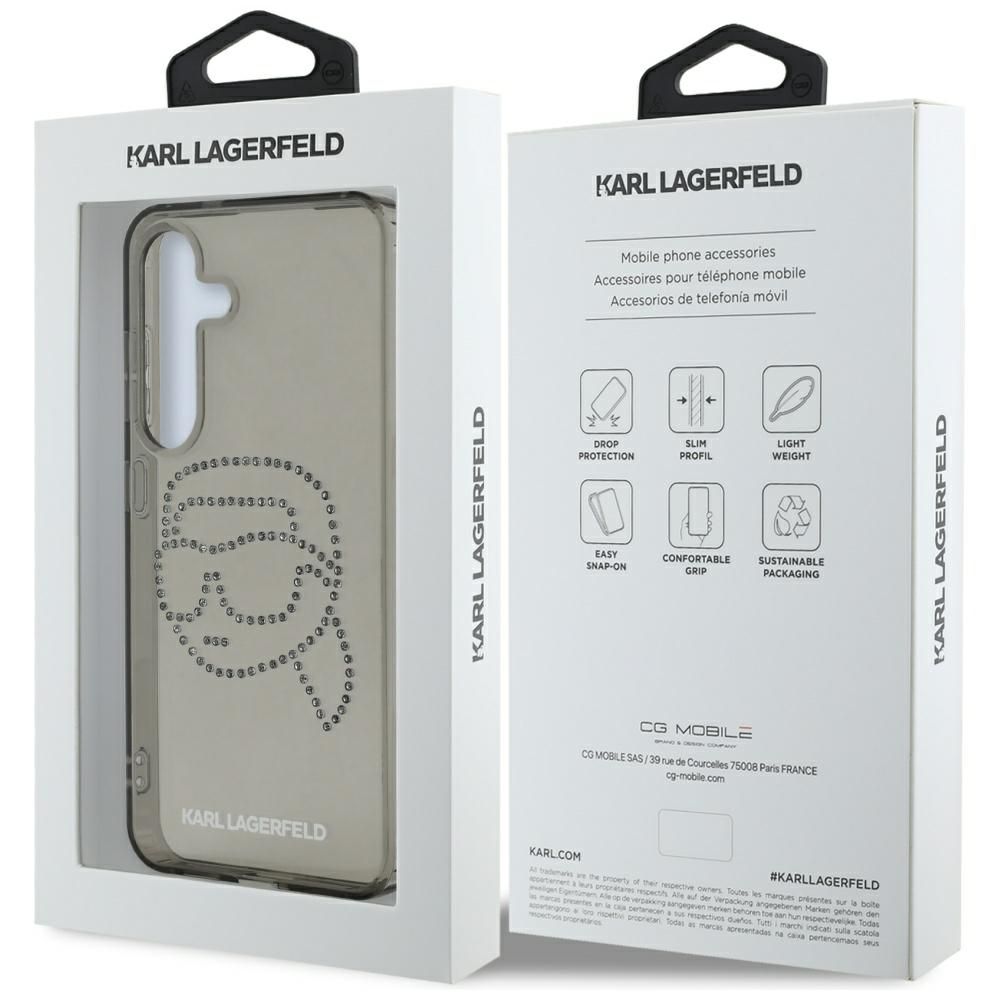 KARL LAGERFELD case for SAMSUNG S25 KLHCS25SHKHDCELK (IML Rhinestones K Head) black