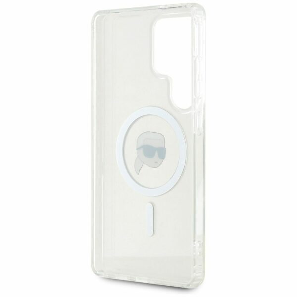KARL LAGERFELD case for SAMSUNG S25 Ultra KLHMS25LHLSKIH (Magnetic IML Metal K. Heads) white