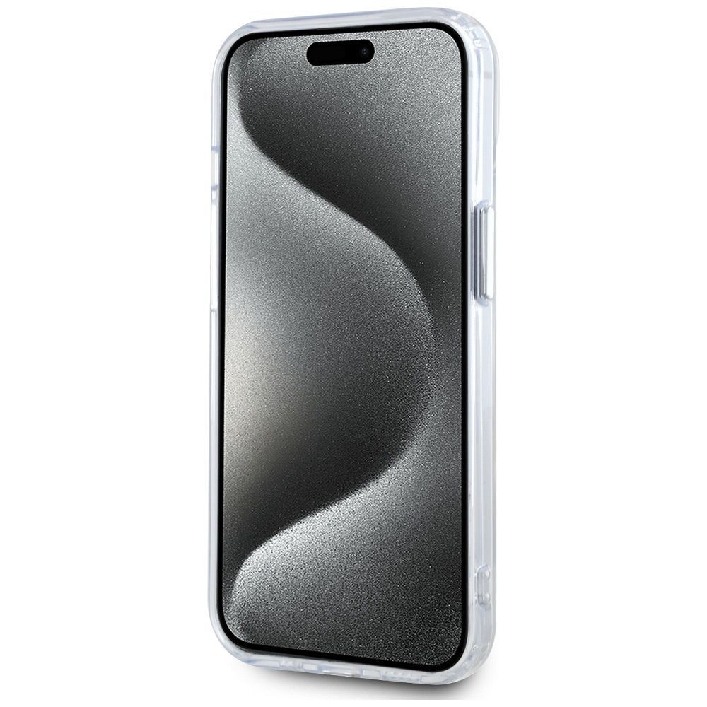 KARL LAGERFELD case for IPHONE 15 Plus compatible with MagSafe KLHMP15MHLSKIH (IML Metal K Head) white