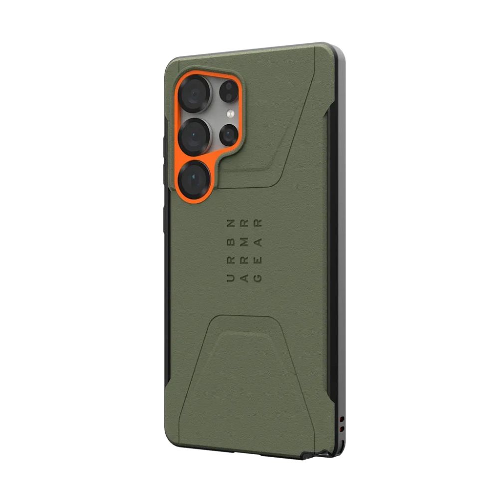 UAG Urban Armor Gear case CIVILIAN PRO with built-in magnet for SAMSUNG S25 Ultra 5G olive / orange