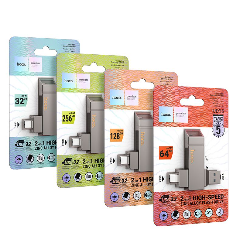 HOCO pendrive USB A + USB C UD15 256GB USB3.2