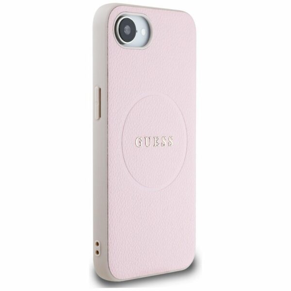 GUESS case for IPHONE 16e (SE 4 2025) compatible with MagSafe GUHMPSE4PGHSMMP (PU Grained Gold Ring) pink