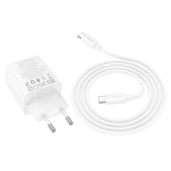 HOCO charger 2 x Type C + 2 x USB A + cable Type C to Type C PD QC3.0 3A 20W N55 white