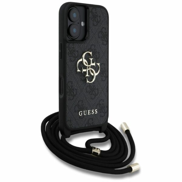 GUESS case for IPHONE 16 GUHCP16SP4GMGCRK (CBDY PU 4G Big Logo W/Cord Strap) black