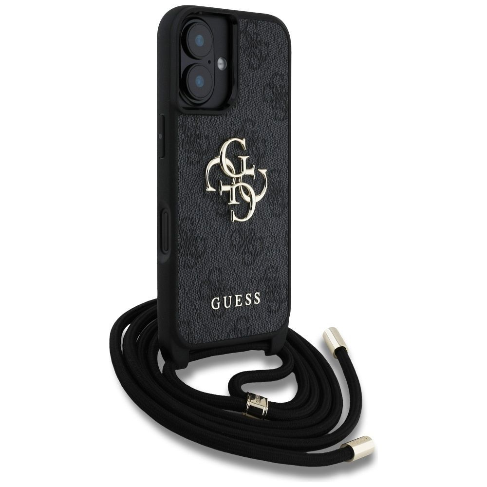 GUESS case for IPHONE 16 GUHCP16SP4GMGCRK (CBDY PU 4G Big Logo W/Cord Strap) black