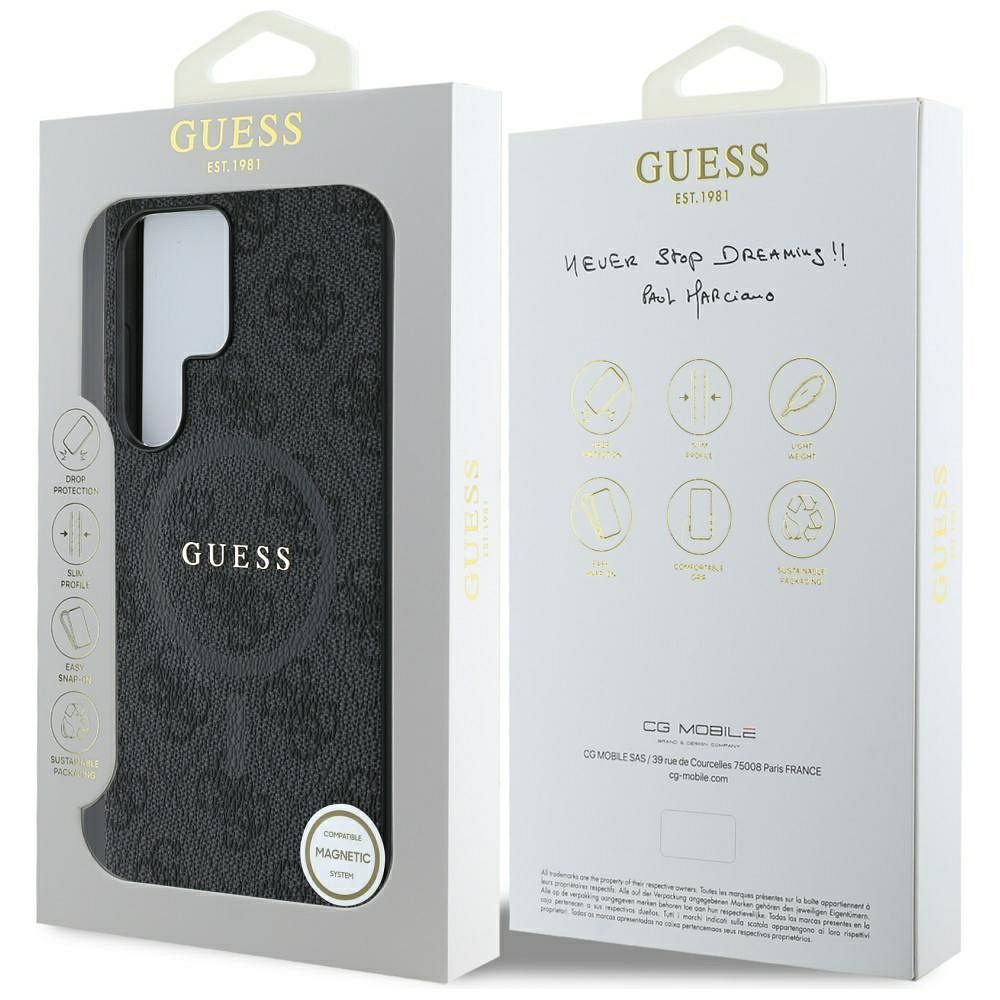 Θήκη Κινητού GUESS SAMSUNG S25 Ultra Μαύρη με Λογότυπο & Δαχτυλίδι