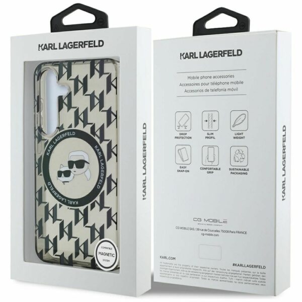 KARL LAGERFELD case for SAMSUNG S25 KLHMS25SHMCKMHK (Magnetic IML Metal Monogram KC Heads) black