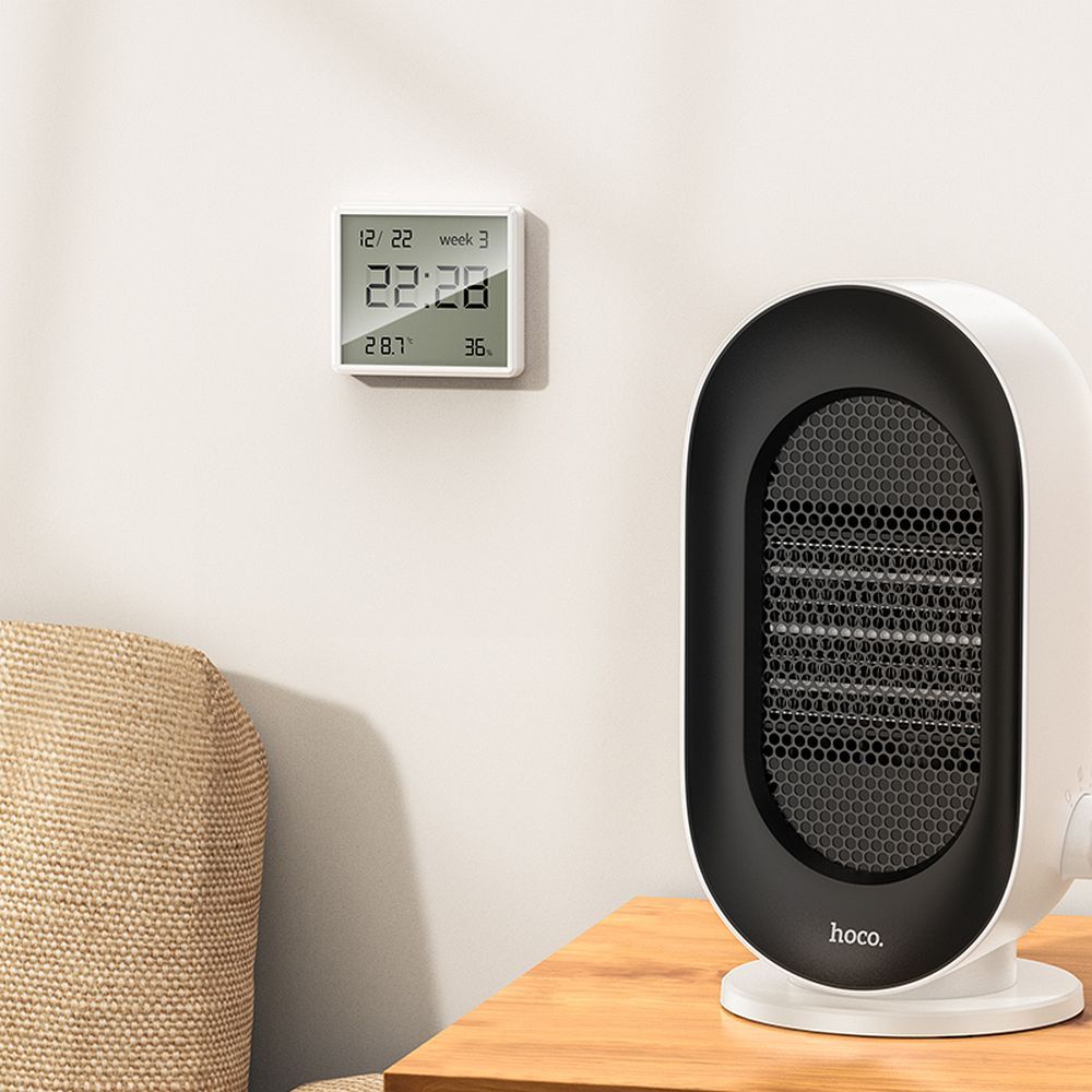 HOCO electronic clock with hygrothermometer HX41 white