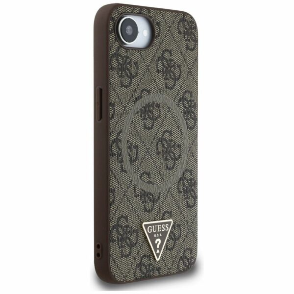 GUESS case for IPHONE 16e (SE 4 2025) compatible with MagSafe GUHMPSE4P4TDPW (PU 4G RingTriangle Logo) brown