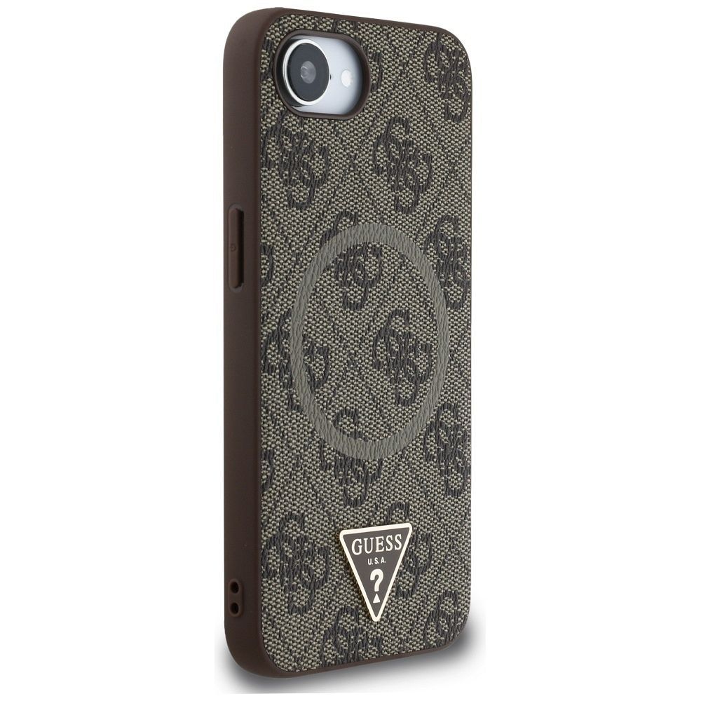 GUESS case for IPHONE 16e (SE 4 2025) compatible with MagSafe GUHMPSE4P4TDPW (PU 4G RingTriangle Logo) brown