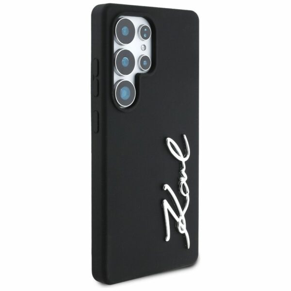 KARL LAGERFELD case for SAMSUNG S25 Ultra KLHCS25LSCMSMVK (Silicone Sign Metal Logo) black