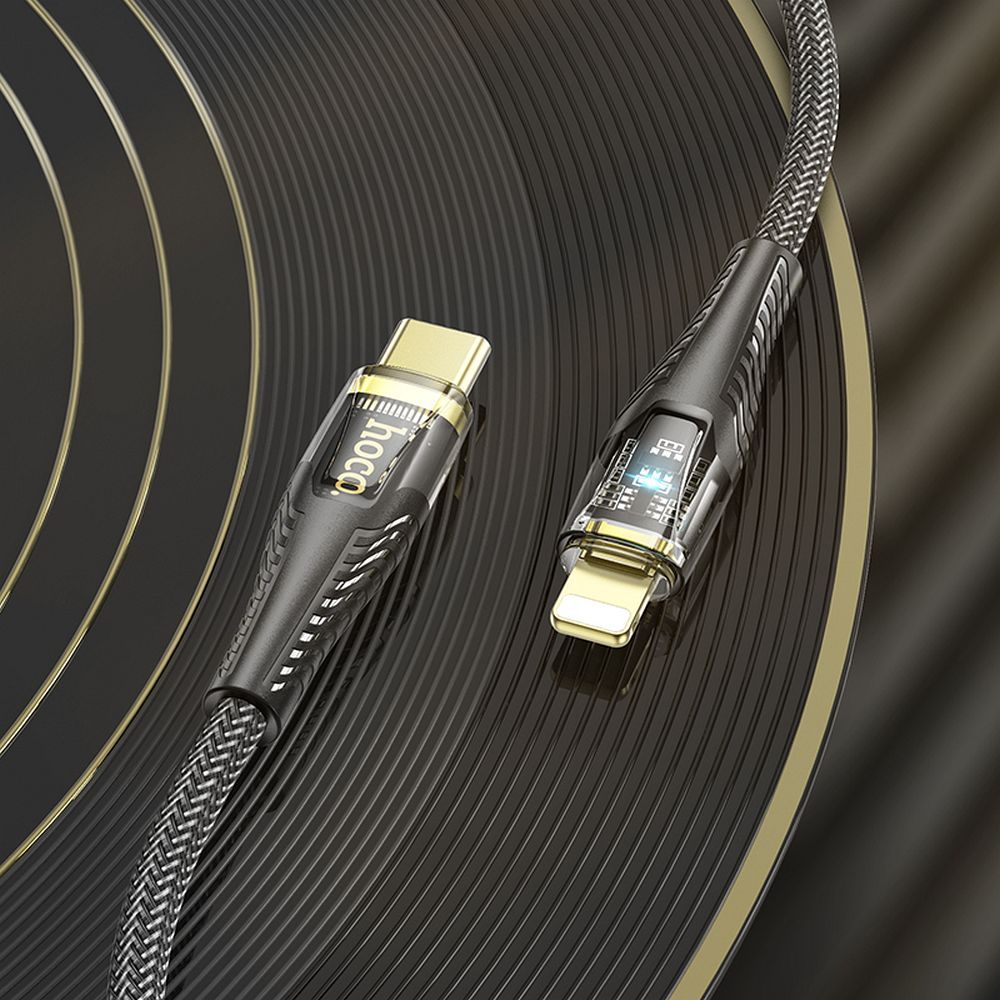 HOCO cable Type C to Lightning PD 27W U121 1,2 m black transparent