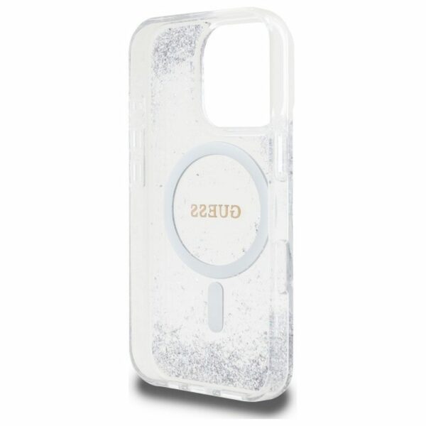 GUESS case for IPHONE 16 Pro compatible with MagSafe GUHMP16LRGRGES (Resin Gradient Glitter) silver