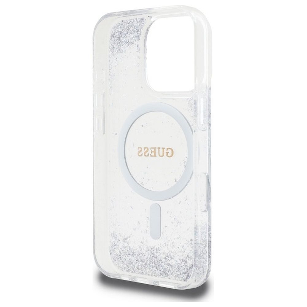 GUESS case for IPHONE 16 Pro compatible with MagSafe GUHMP16LRGRGES (Resin Gradient Glitter) silver