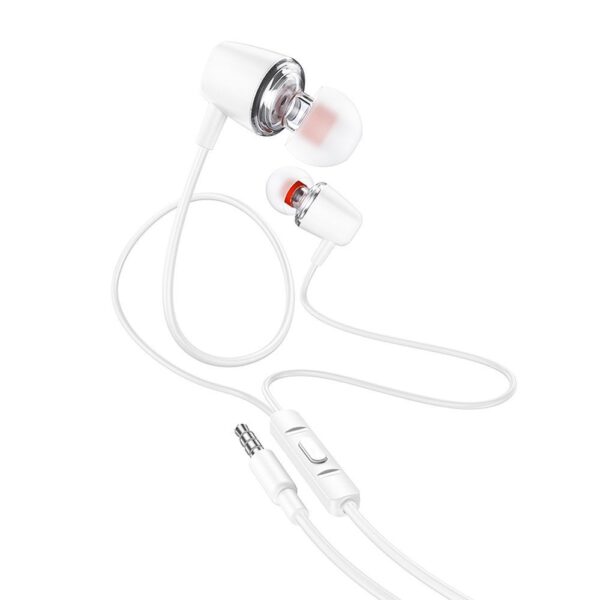 HOCO wire earphones Jack 3,5 mm with microphone M107 white