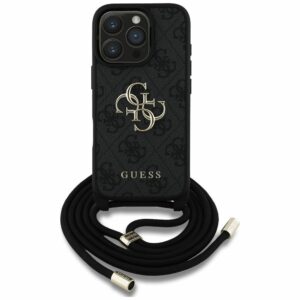 GUESS case for IPHONE 16 Pro GUHCP16LP4GMGCRK (CBDY PU 4G Big Logo W/Cord Strap) black