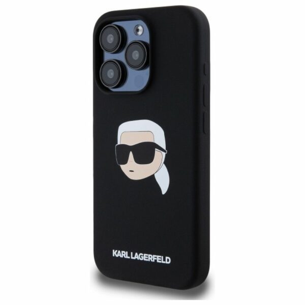 KARL LAGERFELD case for IPHONE 15 Pro Max compatible with MagSafe KLHMP15XSKHPPLK (SIL KL Head Print) black