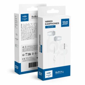 Ακουστικά Ψείρες BLUE STAR PA-E67 Λευκά με Μικρόφωνο & Jack 3.5mm