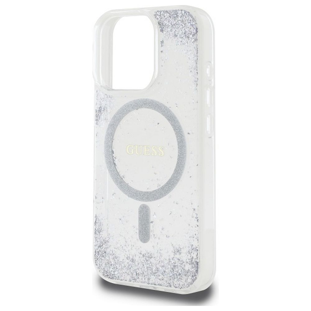 GUESS case for IPHONE 16 Pro compatible with MagSafe GUHMP16LRGRGES (Resin Gradient Glitter) silver
